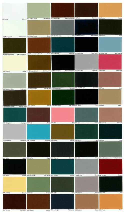 ROC Læderdækfarve Farvekort  / ROC Leather paint Colorwheel